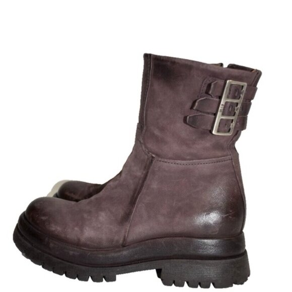 $450 A.S. 98 DORAN BUKLE BOOT SMOKE MOTO BUCKER BUCKLES EGGPLANT 40 (DB13) - Picture 5 of 8